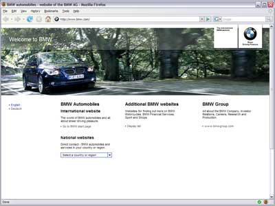 BMW.com in Firefox for Windows