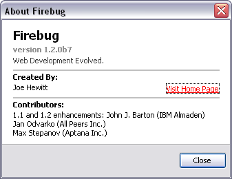 About Firebug screenshot