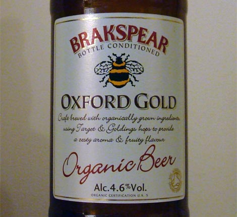 A bottle of Brakspear's Oxford Gold