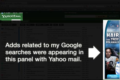 Screenshot of my Yahoo mail account
