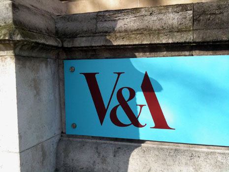 Sign for the V and A Museum