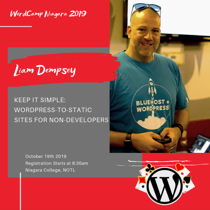 Liam Dempsey presenting at WordCamp Niagara