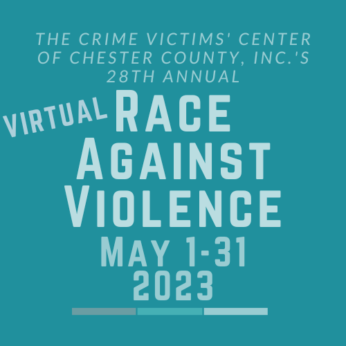 The Crime Victims' Center of Chester County's Race Against Violence 2023 logo